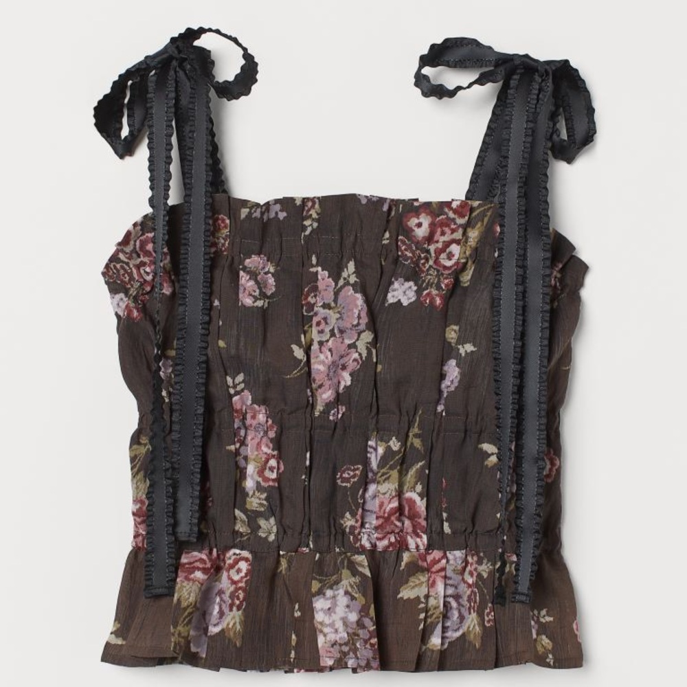 Brock Collection x H&M brown floral cami top